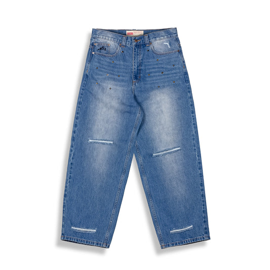 Royal Paw Big Boy Denim Pants Washed Blue