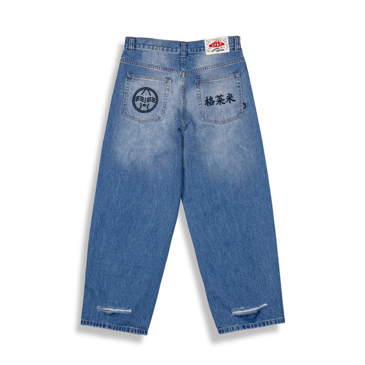 Royal Paw Big Boy Denim Pants Washed Blue