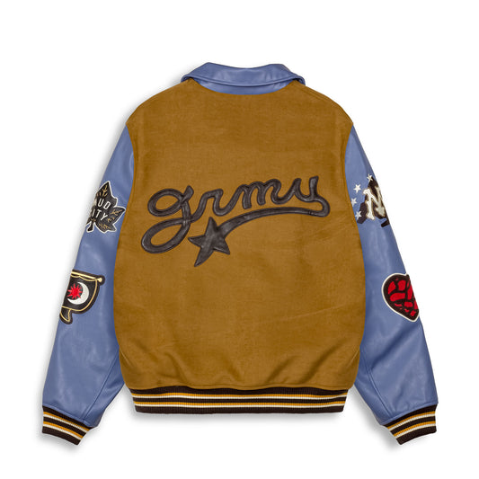 Mud'S The Residence Brown Baseball Jacket