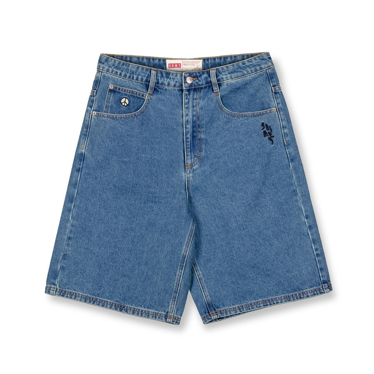 Pantalón corto Grimey Peace Within Baggy Denim Shorts Washed Dark