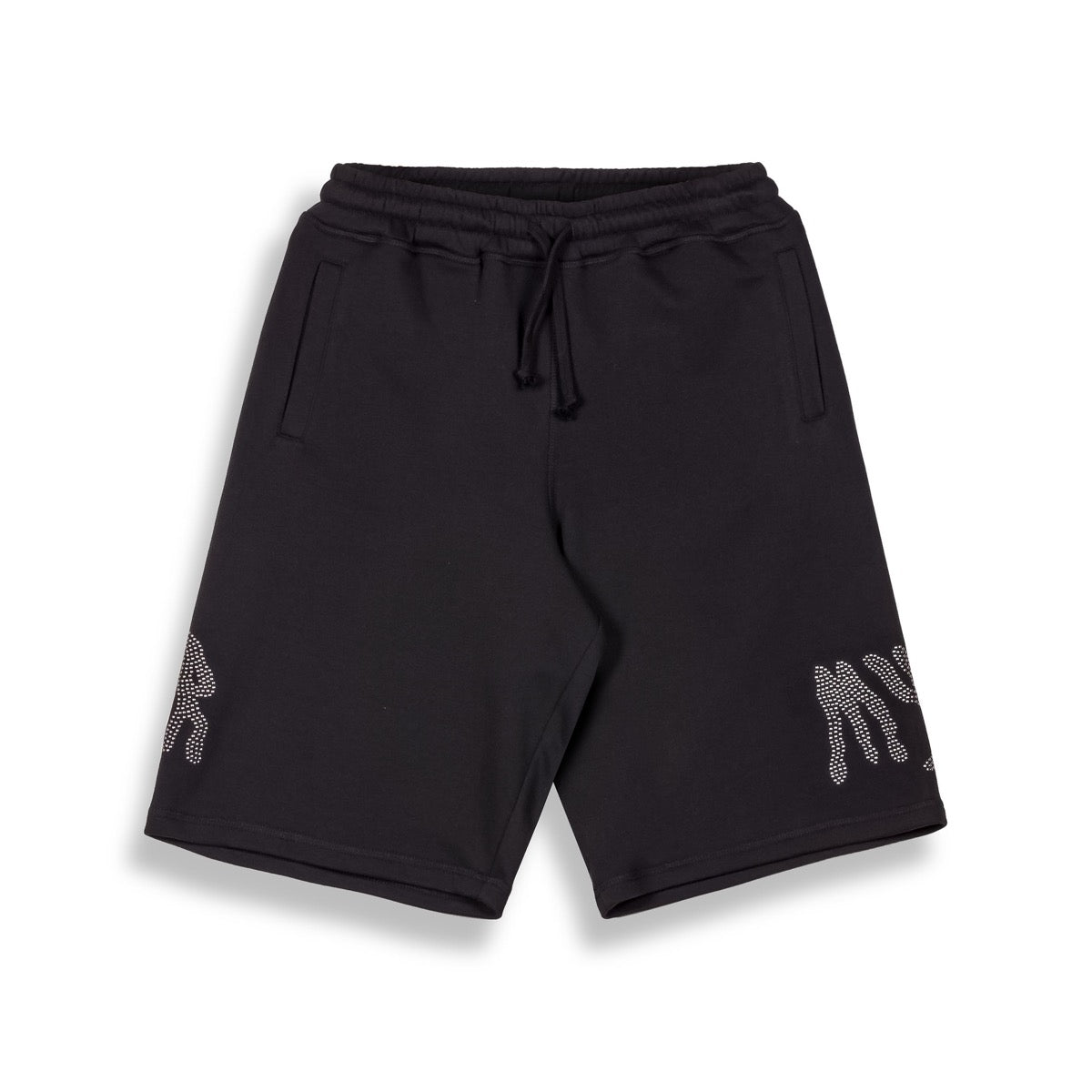 Grimey Peace Within Rhinestuds Baggy Sweatshorts Black BLACK