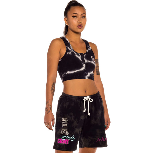 Top de Chica Grimey "Jungle Punch" - Bleached Black | Spring 22