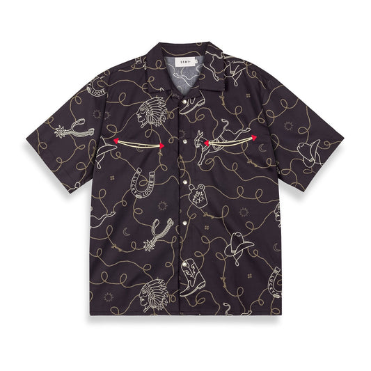 Camisa Grimey Lone Hand Button Up Black