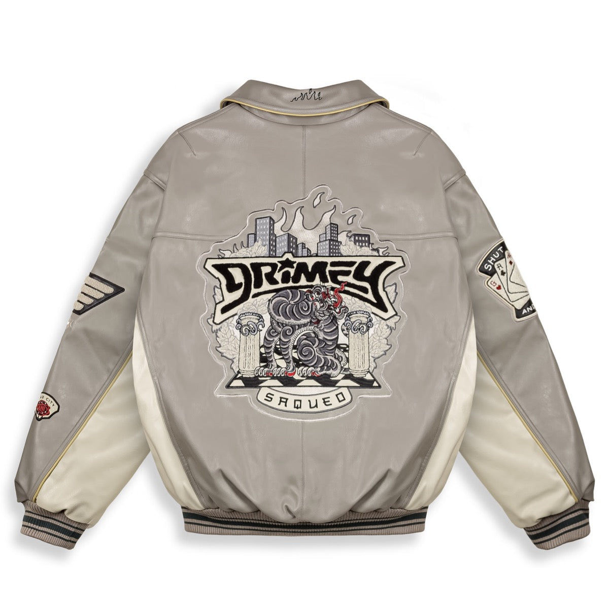 【美品】GRIMEY ◆ Deeper Puレザージャケット Grimey Leather Jacket. Shell Fabric 100% Polyester / Padding