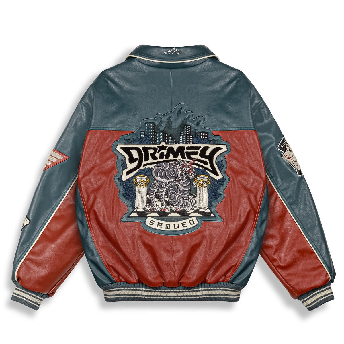 Grimey Deeper Pu Leather Jacket Navy Navy