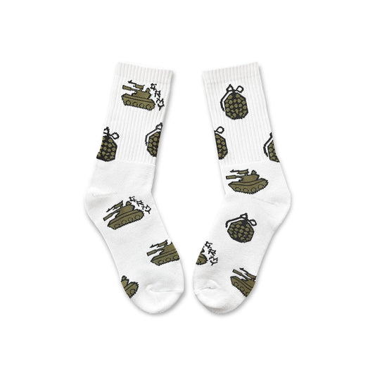 GRIMEY GLÜCKSDRACHEN-SOCKEN – WEISS | SS24