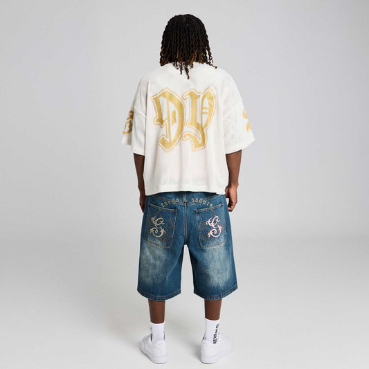 Camiseta grife Chief Watcher Mesh Boxy de color blanco roto, estilo oversize y diseño de malla en la imagen.