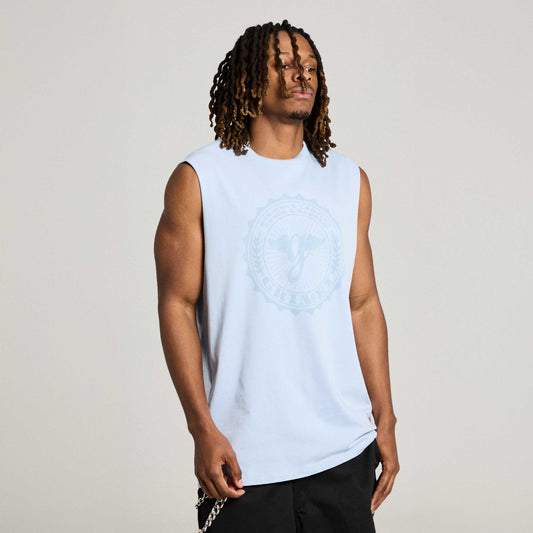 Camiseta sin mangas gris claro de la marca Grimey, con diseño de estilo casual y cuello redondo.