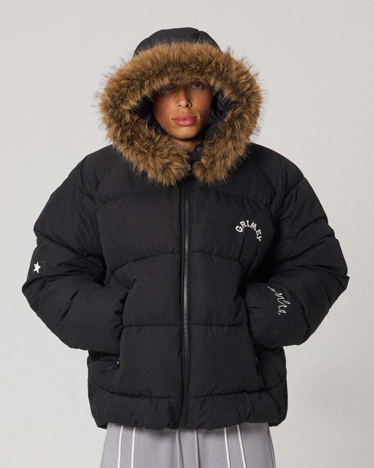 Chaqueta puffer negra The Infamous de Grimey vista frontal