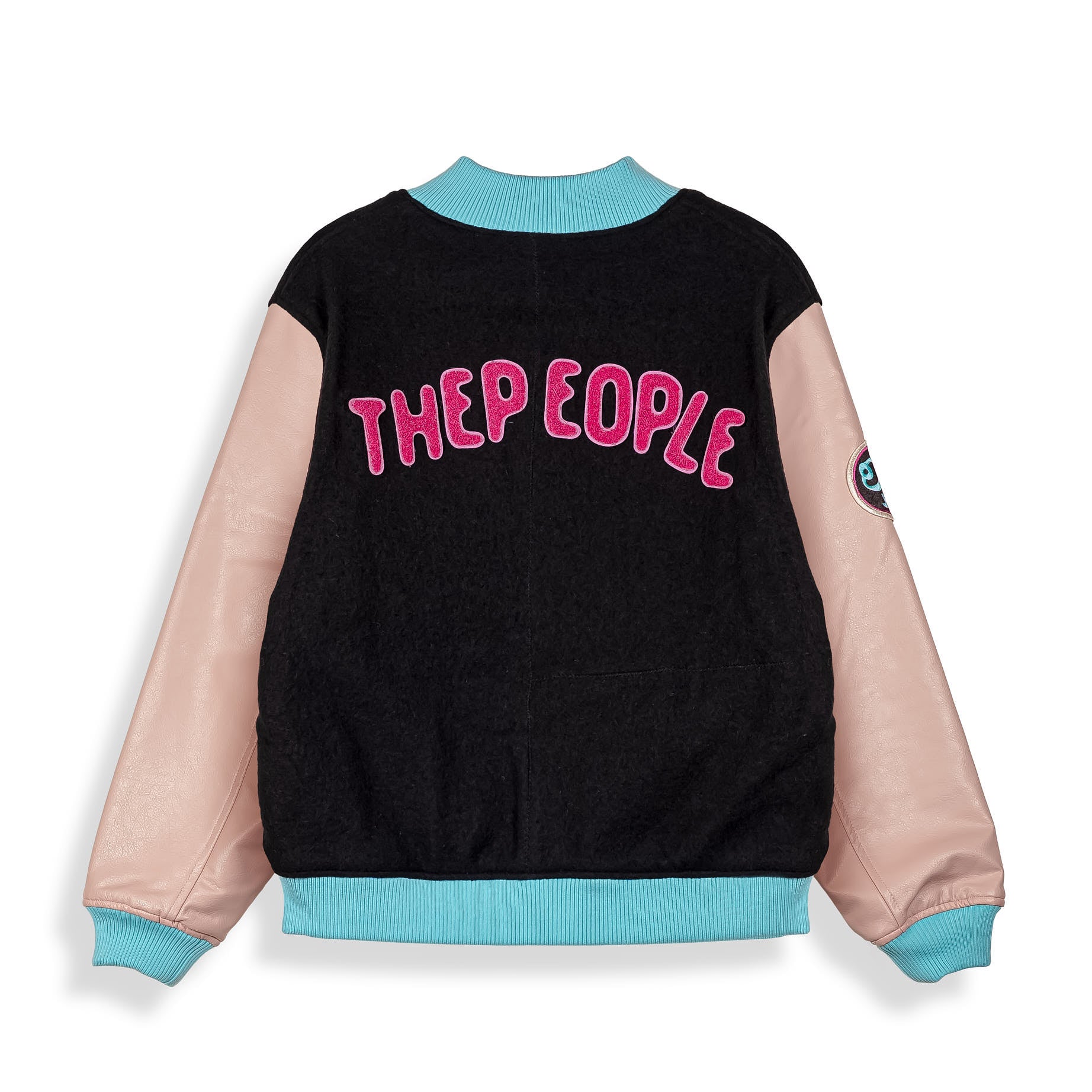 Chaqueta de béisbol negra Grimey "Day Dreamer" con detalles en la parte frontal y mangas, estilo casual para primavera.