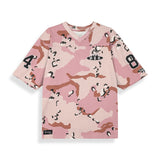 Concreat Jungle All Over Print V Neck Oversized Pink Camo T-Shirt