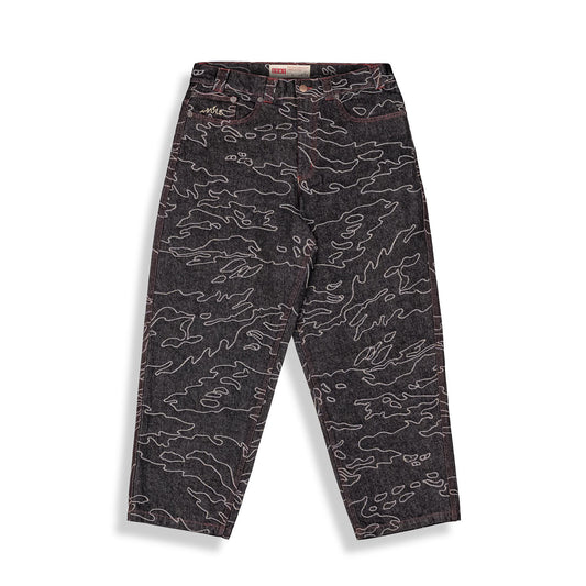 Pantalón Odd Cutlass Jacquard Big Boy Denim Raw Black
