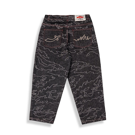Pantalón Odd Cutlass Jacquard Big Boy Denim Raw Black
