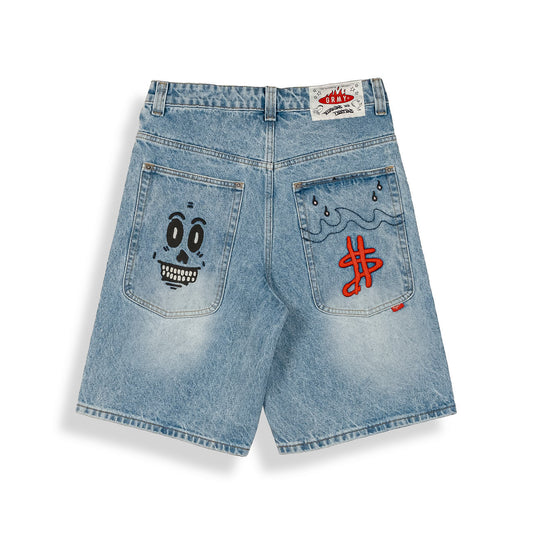 Stardust Baggy Washed Light Blue Shorts
