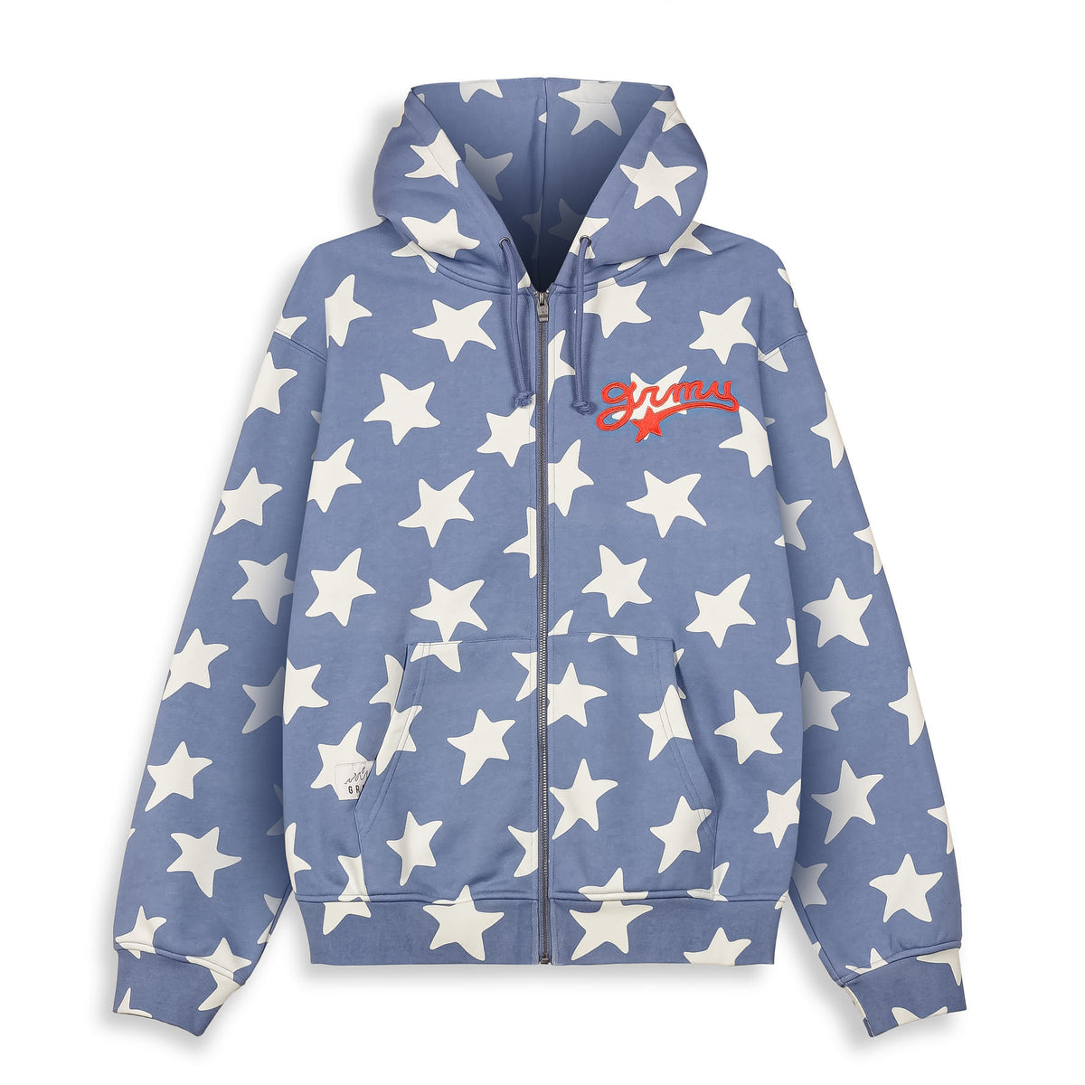 Sudadera azul Mud'S The Residence de Grimey, con diseño cómodo y estilo casual, vista frontal en la imagen.