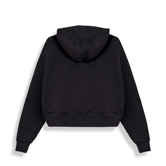 Rise Above Fitted Zipper Hoodie Black