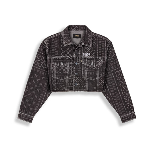 Chaqueta Chica Grimey Carnitas Crop Denim Black