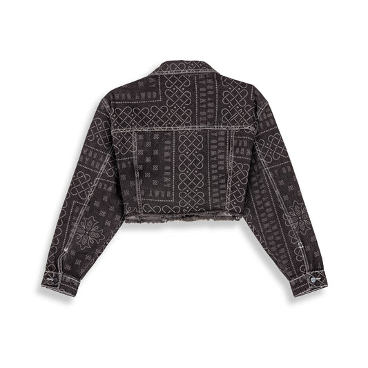 Chaqueta Chica Grimey Carnitas Crop Denim Black