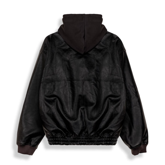 Chaqueta Odd Cutlass Hooded Pu Leather Black