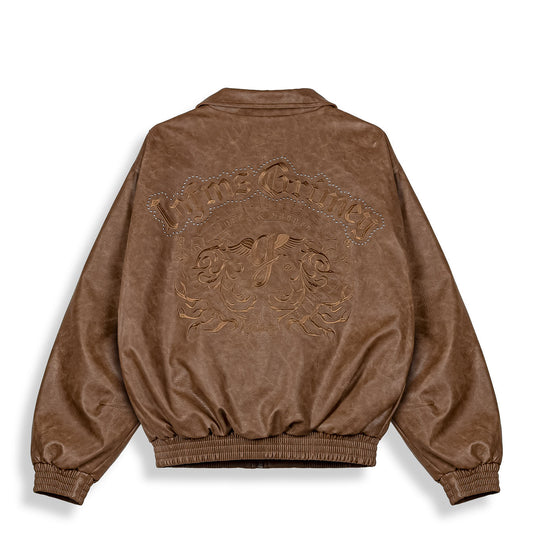 Chaqueta Bomber Chief Watcher Pu Leather Brown
