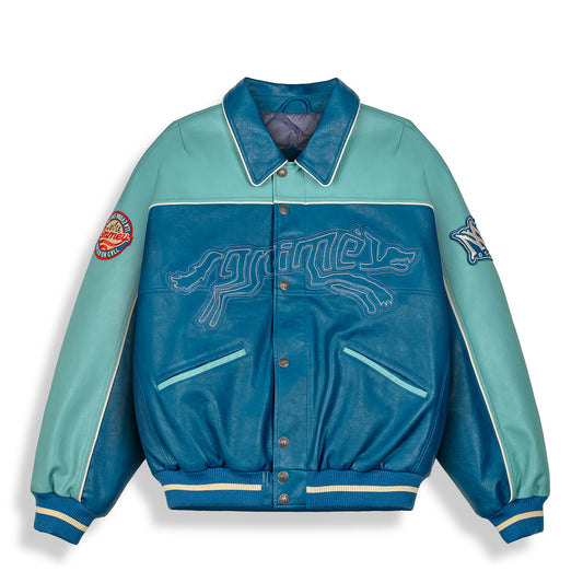Chaqueta Wild One Pu Leather Washed Blue