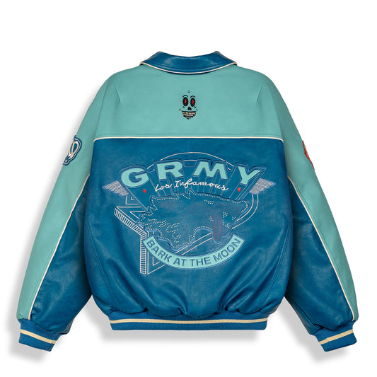 Chaqueta Wild One Pu Leather Washed Blue