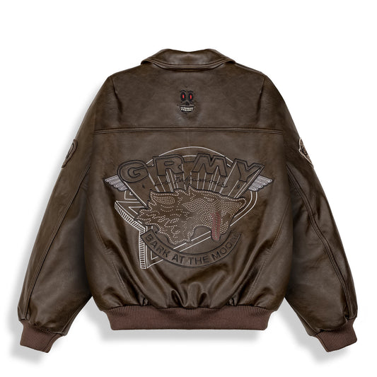 Chaqueta Wild One Pu Leather Washed Brown