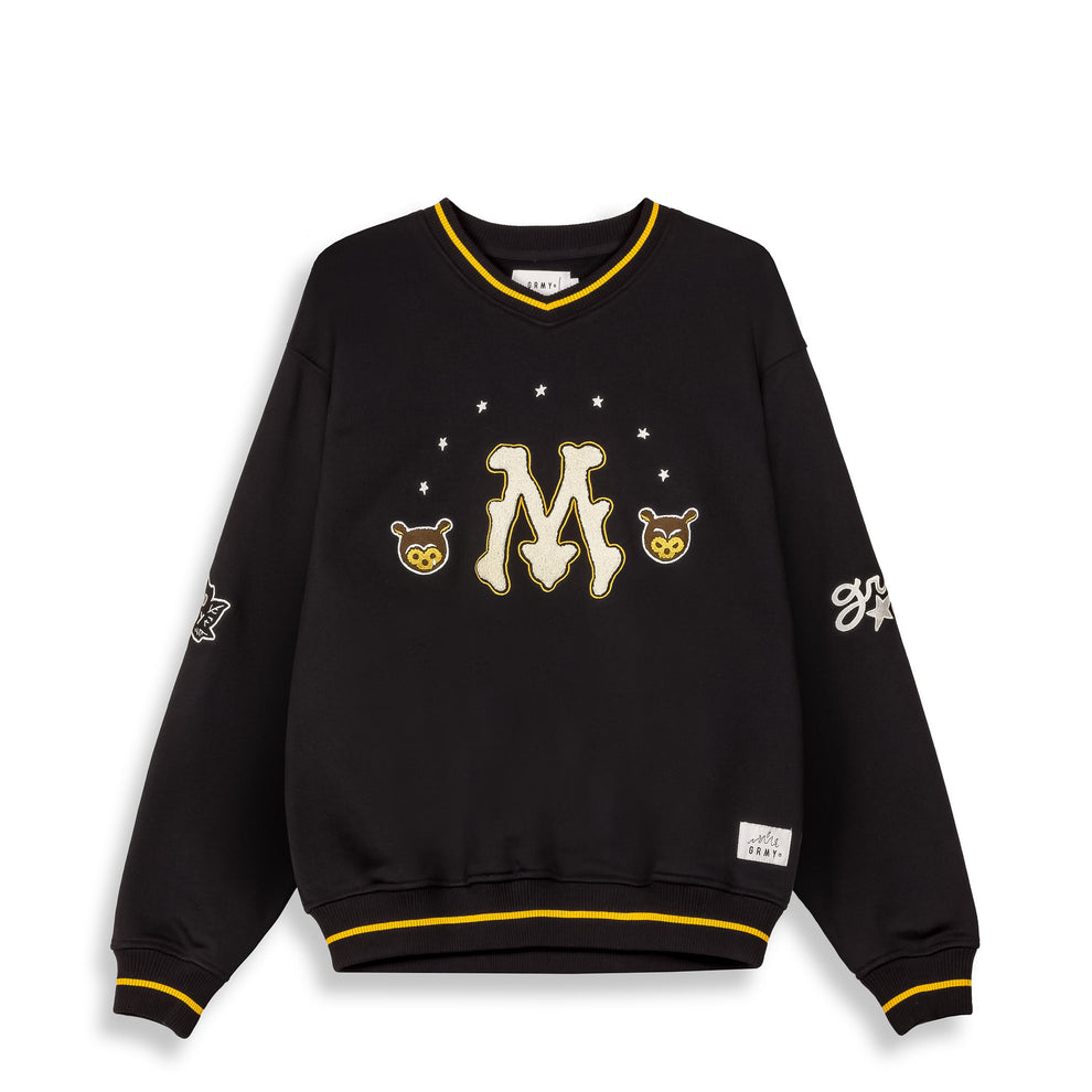 Mud'S The Residence V Neck Black Sweatshirt