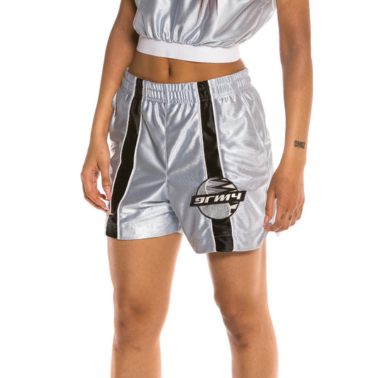 Grimey Acknowledge Unisex Running Shorts SS20 Silver