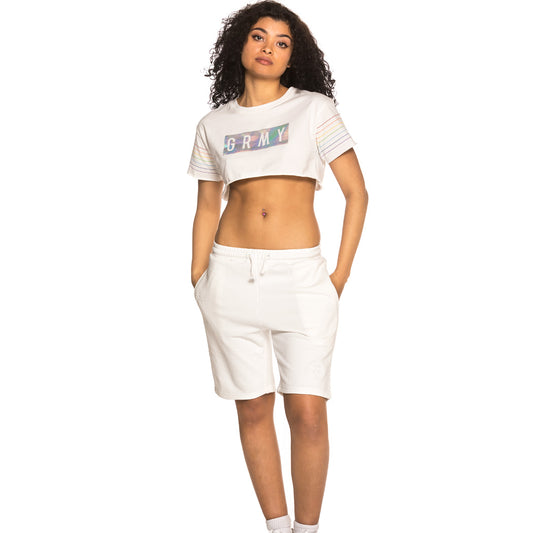 Grimey Brick Top Unisex Sweatshorts SS19 White