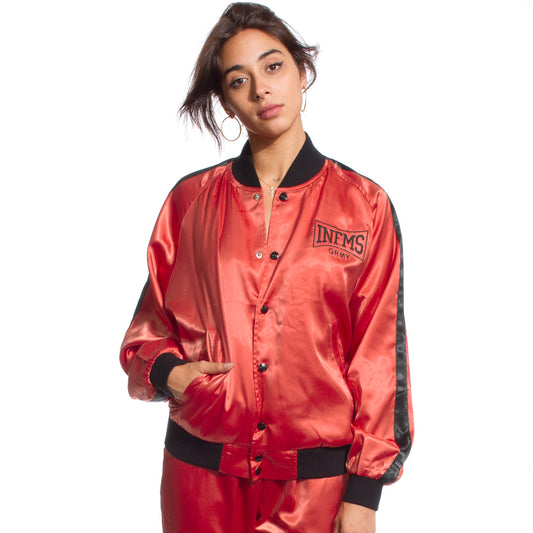 GRIMEY THE GATEKEEPER GIRL BOMBER JACKET FW17 RED BRICK