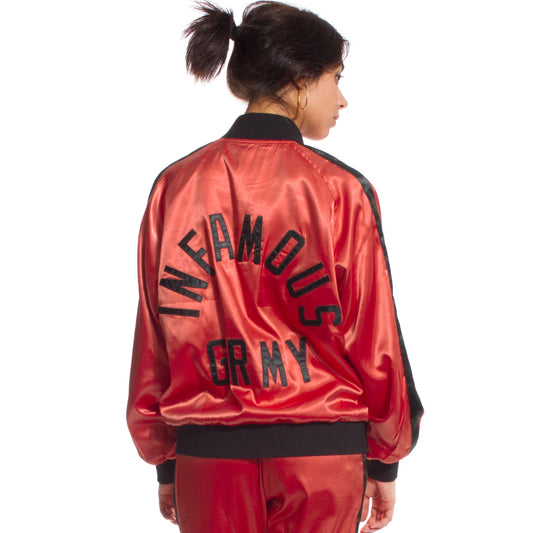 GRIMEY THE GATEKEEPER GIRL BOMBER JACKET FW17 RED BRICK