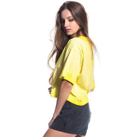 THE INFAMOUS BF CROP TEE SS17 WASHED YELLOW