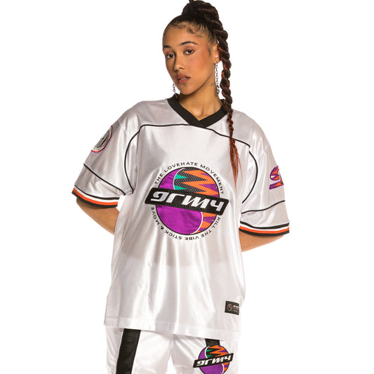 Grimey Acknowledge Unisex Football TeeSS20 White