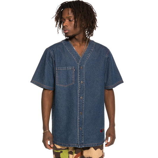 Camiseta Grimey Brick Top Baseball Jersey SS19 Washed Denim
