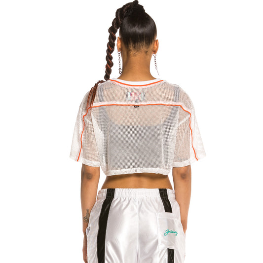 Camiseta Grimey Chica Acknowledge Piping Crop top SS20 White