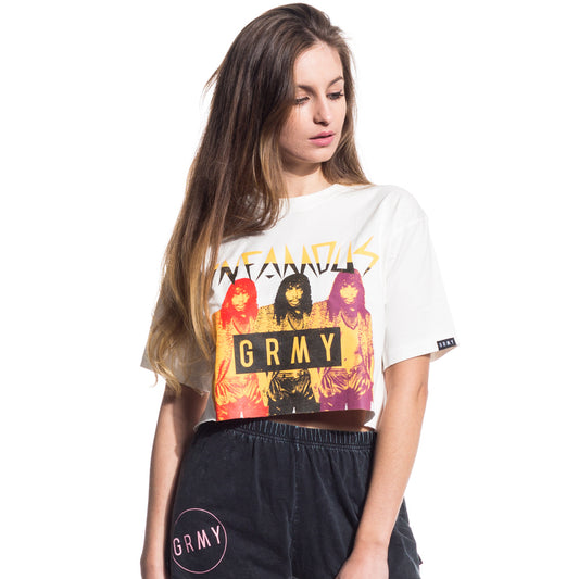 GRIMEY GIRL T-SHIRT INFAMOUS CROP TOP SS17 ANTIKWEISS
