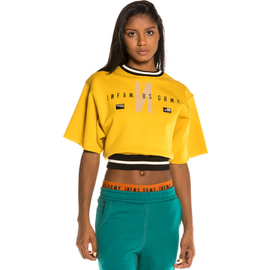 Grimey Nite Marauder Fleece Girl Crop Top FW20 Mustard