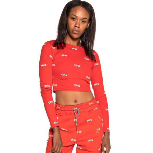 Grimey Mädchen Shambala Crop Top FW18 Rotes T-Shirt