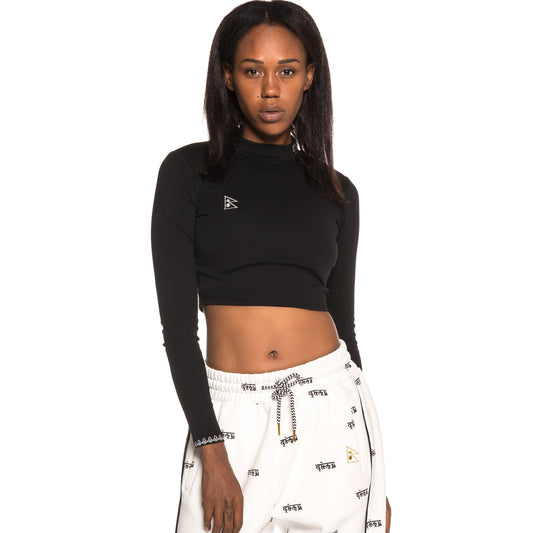 Grimey Mädchen Shambala Rollkragen-Crop-Top FW18 Schwarz