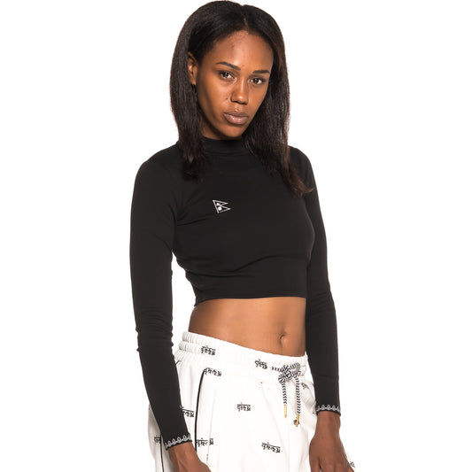 Grimey Mädchen Shambala Rollkragen-Crop-Top FW18 Schwarz