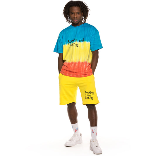 Pack Grimey T-shirt + Short Laughing Boy SS19  Blue / Yellow