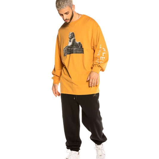 Camiseta Grimey Call of Yore Long Sleeve FW20 Brown