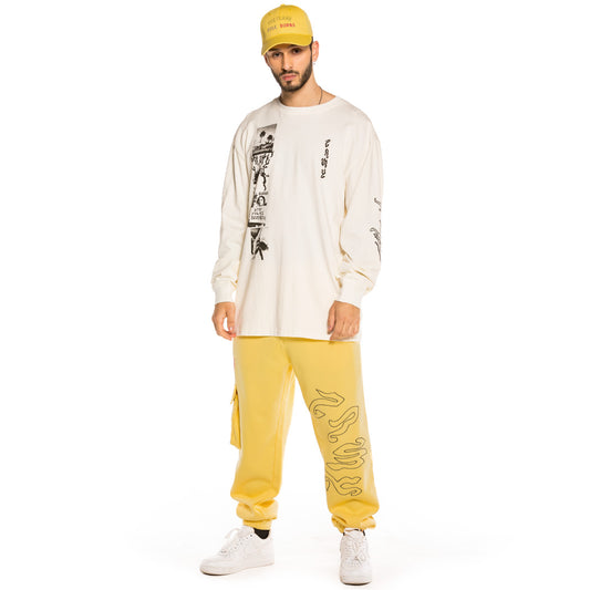 Grimey Yoga Fire Langarm-T-Shirt FW20 Weiß