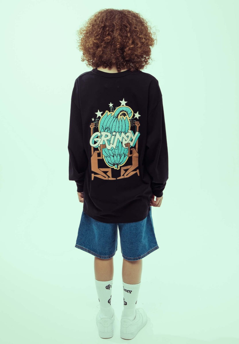 Grimey★Grimey Jurassic Proud ロングTシャツ ブラック 長袖 GRIMEY JURASSIC PROUD LONG SLEEVE TEE BLACK | SS24 BLACK