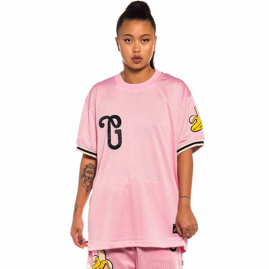 Grimey „Jungle Punch“ Mesh-T-Shirt, Unisex, Pink | Frühling 22