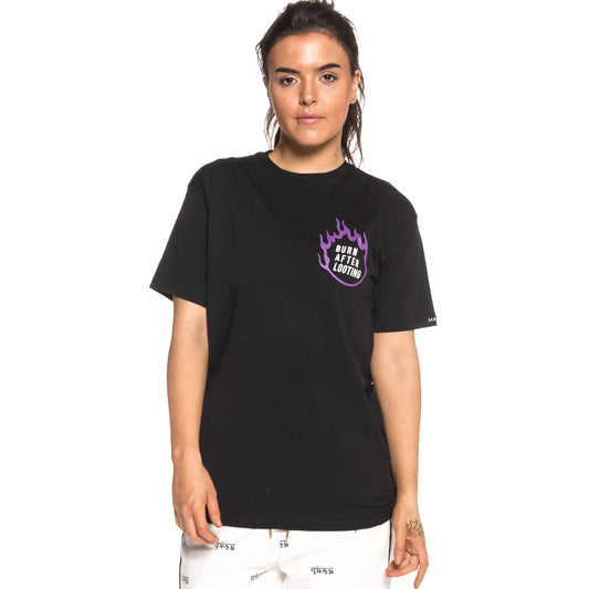 Grimey Unisex T-Shirt Burn After Looting Tee FW18 Schwarz