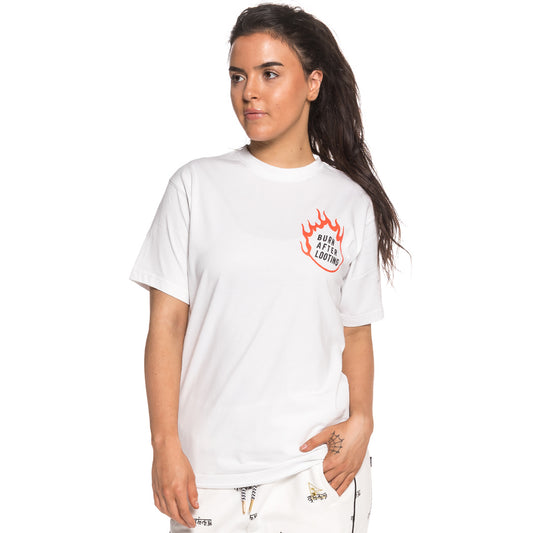 Unisex Grimey Burn After Looting Tee FW18 Weißes T-Shirt
