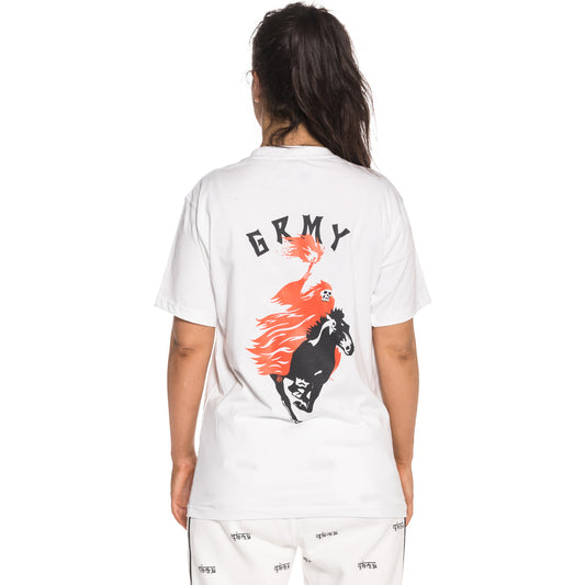 Unisex Grimey Burn After Looting Tee FW18 Weißes T-Shirt