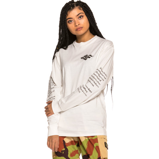 Unisex T-Shirt Grimey Transiberian Langarm T-Shirt SS19 Weiß
